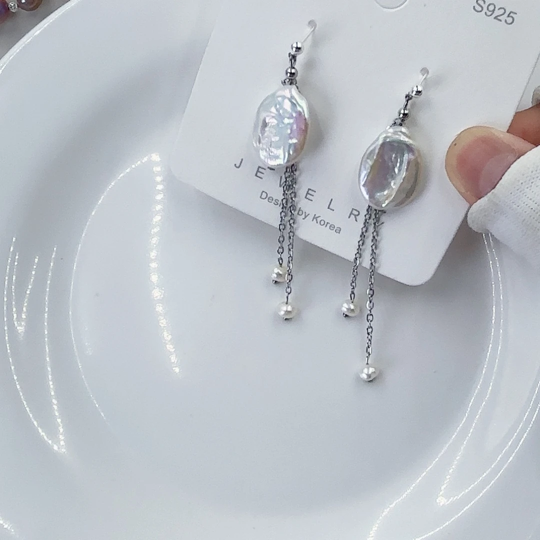 项链未镶嵌淡水珍珠极光炫彩亏米清仓