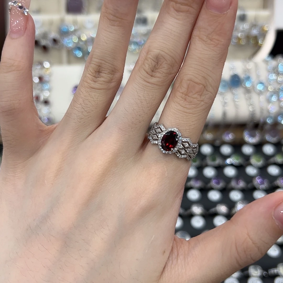 ꧁***꧂银S925镶嵌戒指紫晶