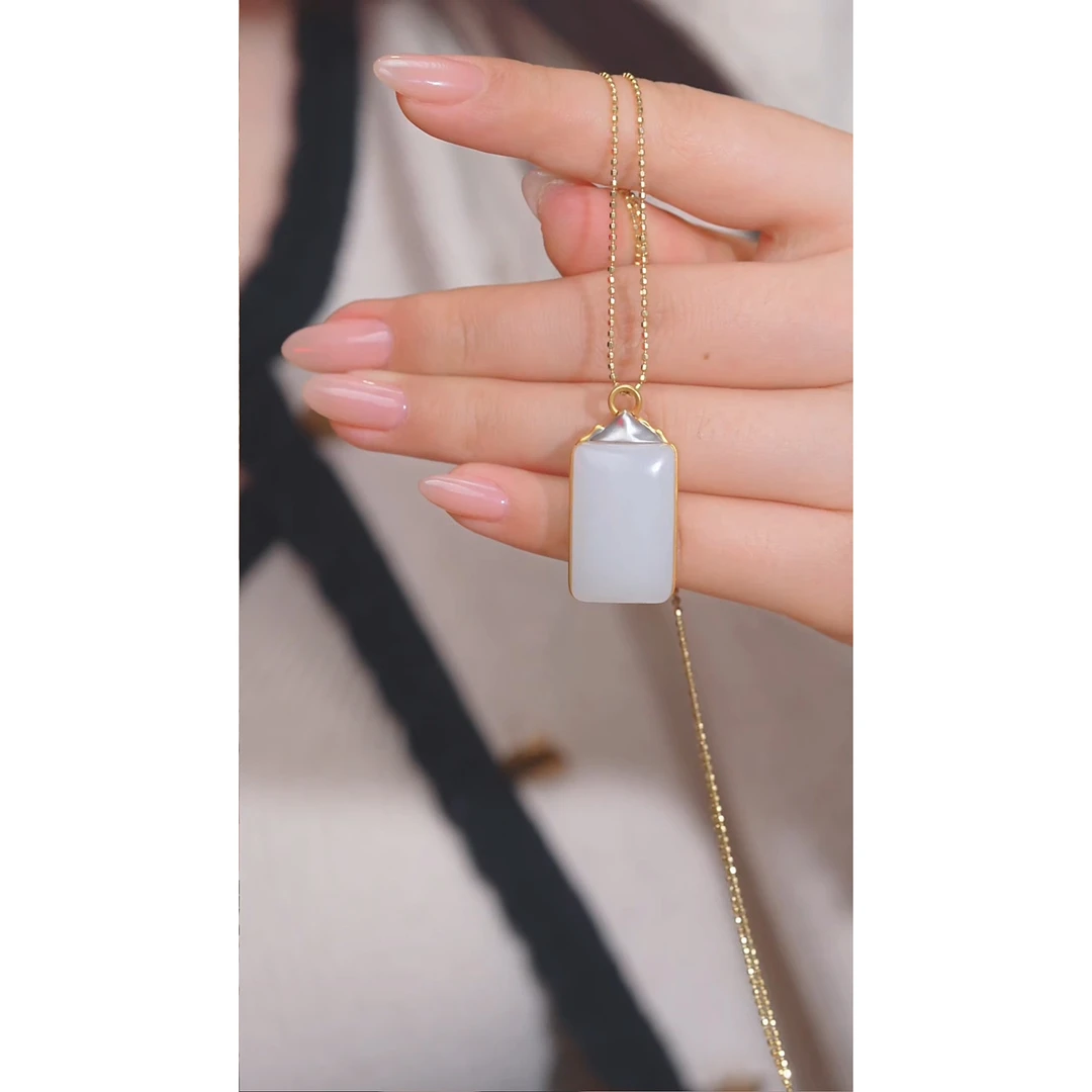 和田玉吊坠不含链18K金镶嵌（三）@@W2770