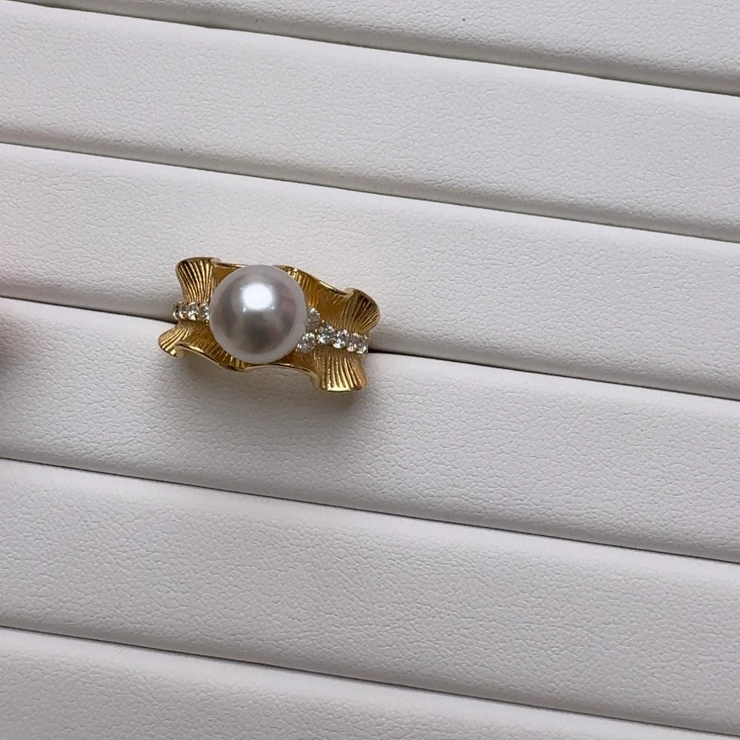 海水珍珠戒指银S925镶嵌