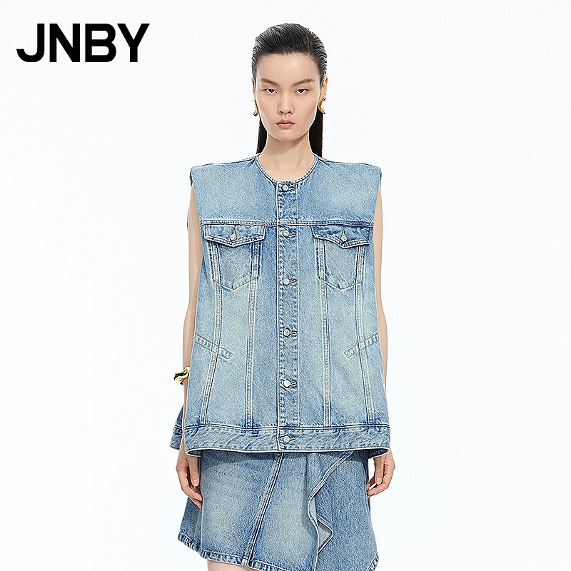 【商场同款】JNBY/江南布衣25秋新品马甲棉质宽松无领5P8515340