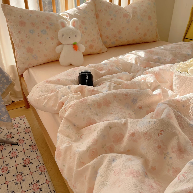 SEONRAN/森岚福兰系列丨木棉皱皱双层纱床品四件套夏被四件套