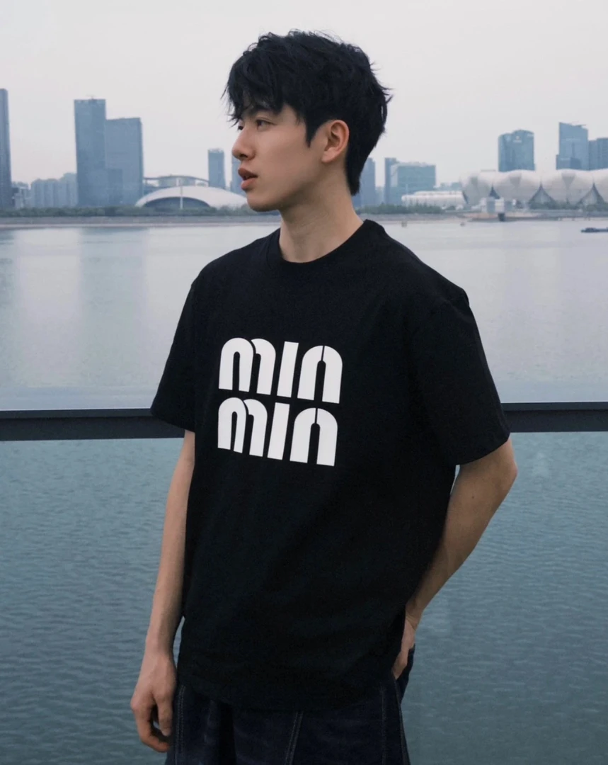 LT274--夏季上衣印花设计师圆领街头印花短袖T恤潮流个性