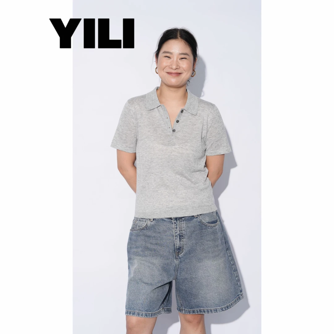 【YILI大码品牌】休闲简约短袖POLO上衣Y0171