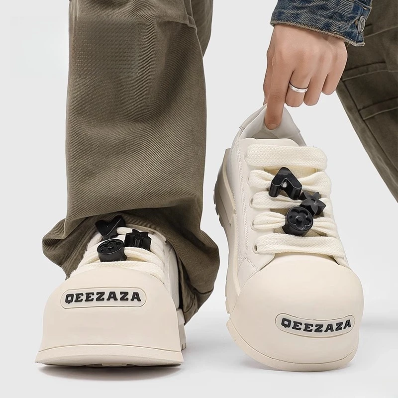 国潮情侣厚底米奇大头鞋女复古百搭运动休闲板鞋小众增高面包鞋女