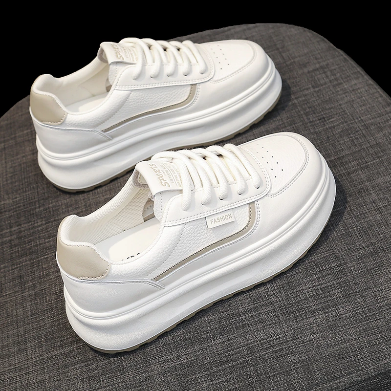 4.5cm厚底小白鞋女2025新款秋冬百搭德训鞋增高休闲鞋爆款女鞋子