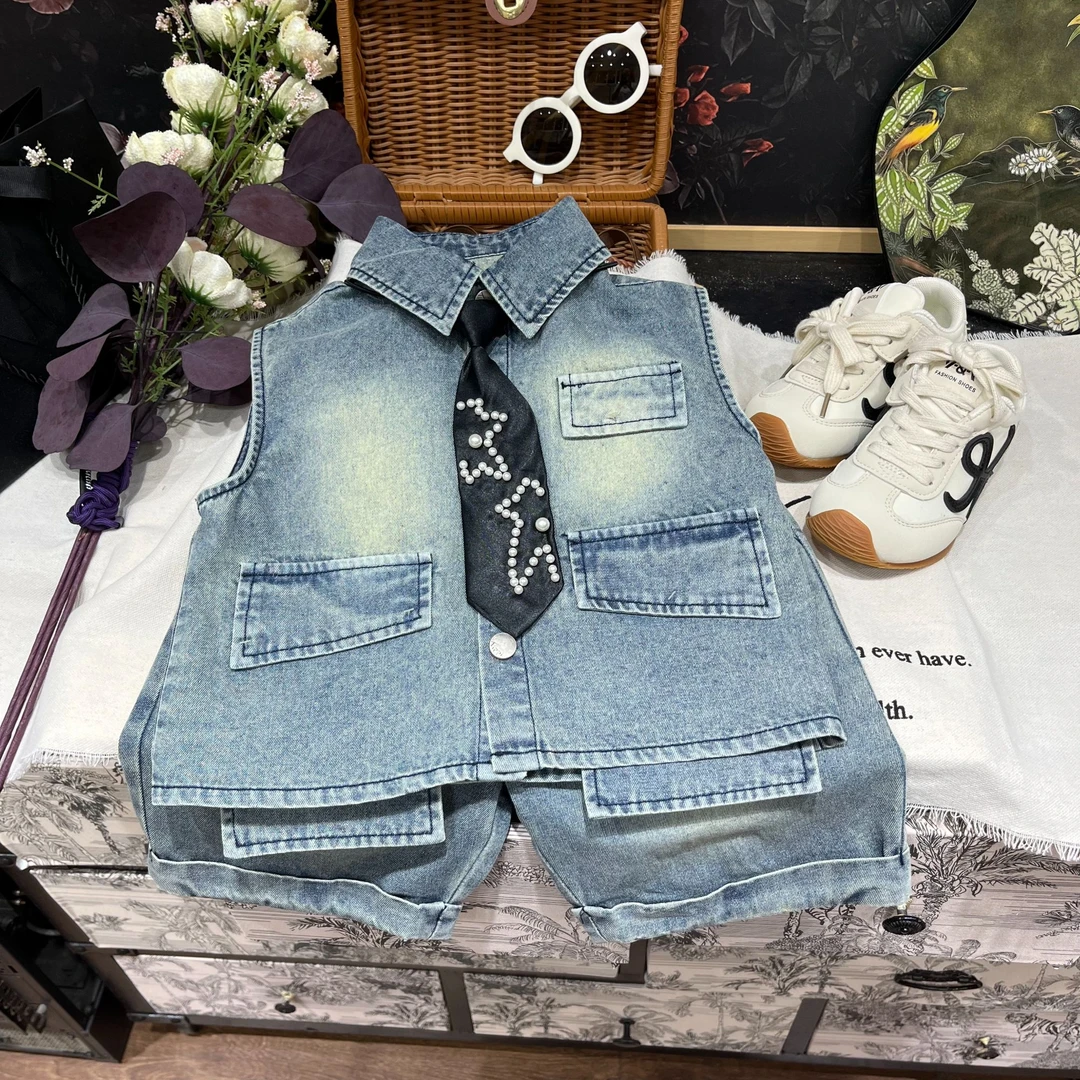 【星辰】儿童夏季新款时尚休闲百搭洋气韩版帅气夏款套装25L335