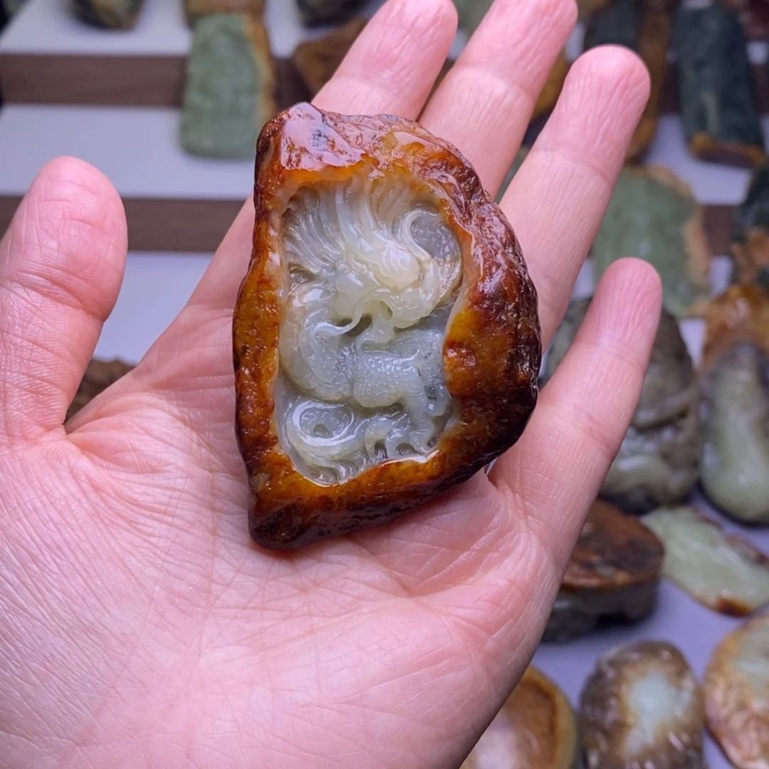 岫岩河磨玉（透闪石质玉）未镶嵌挂件四*?