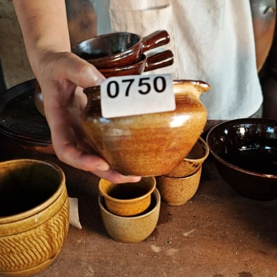 一***辰瓷片0750，杯手工拉皮柴火烧制