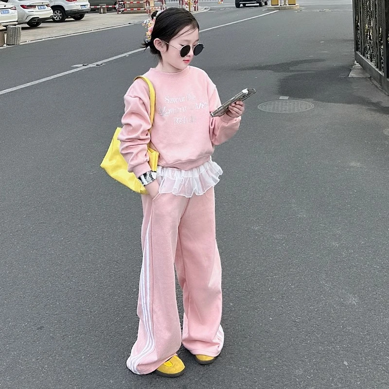 女童春季洋气时髦套装2024春秋儿童装新款女孩春装卫衣休闲两件套