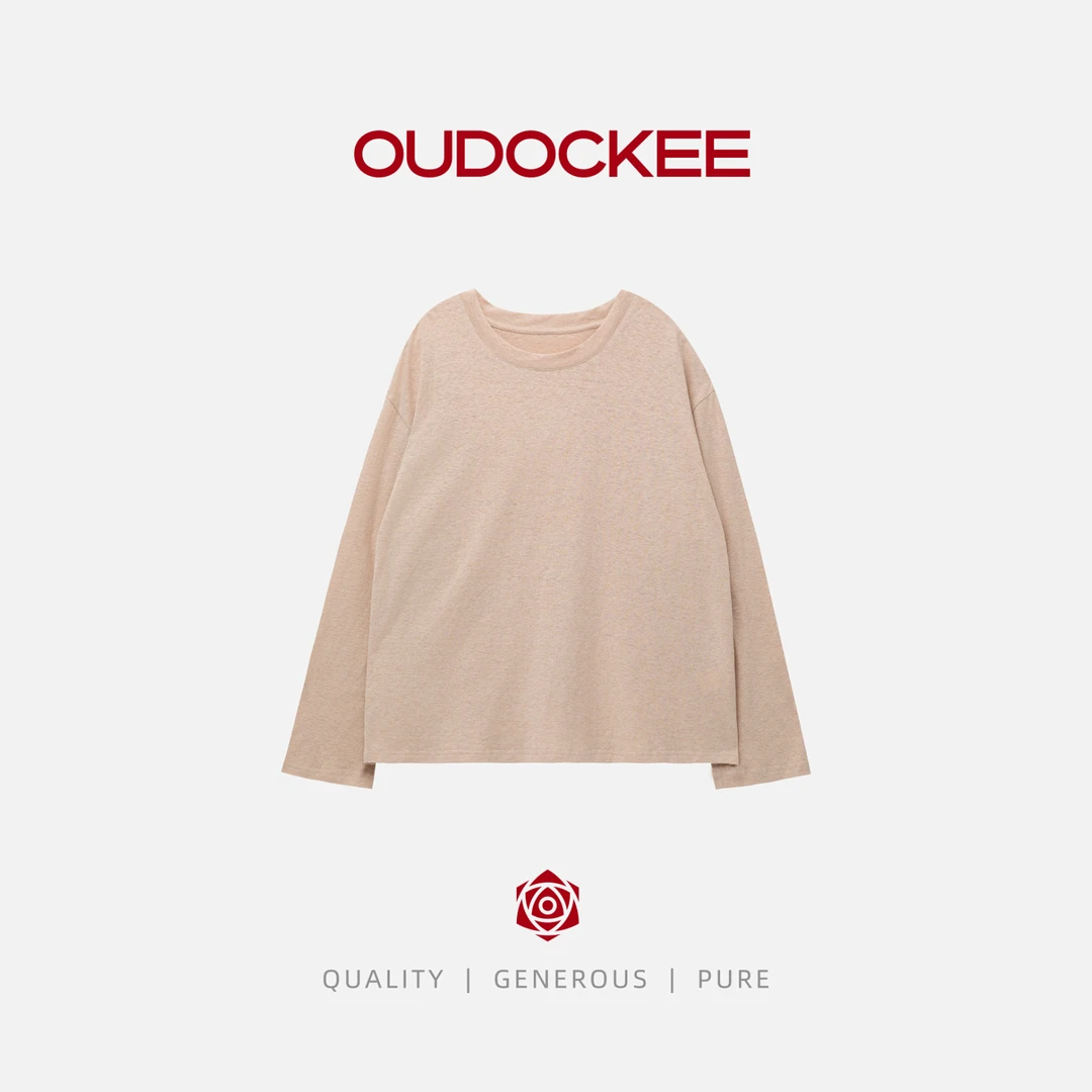 OUDOCKEE 鸥鸥【汉麻】橡皮粉 韩版显瘦百搭圆领长袖 TACAC699T