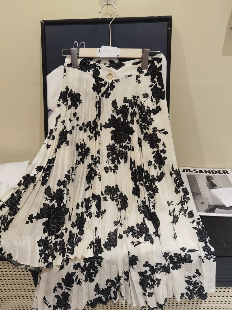 千纱墨半裙新中式2025夏季新款国风水墨高腰大摆半身裙女2103