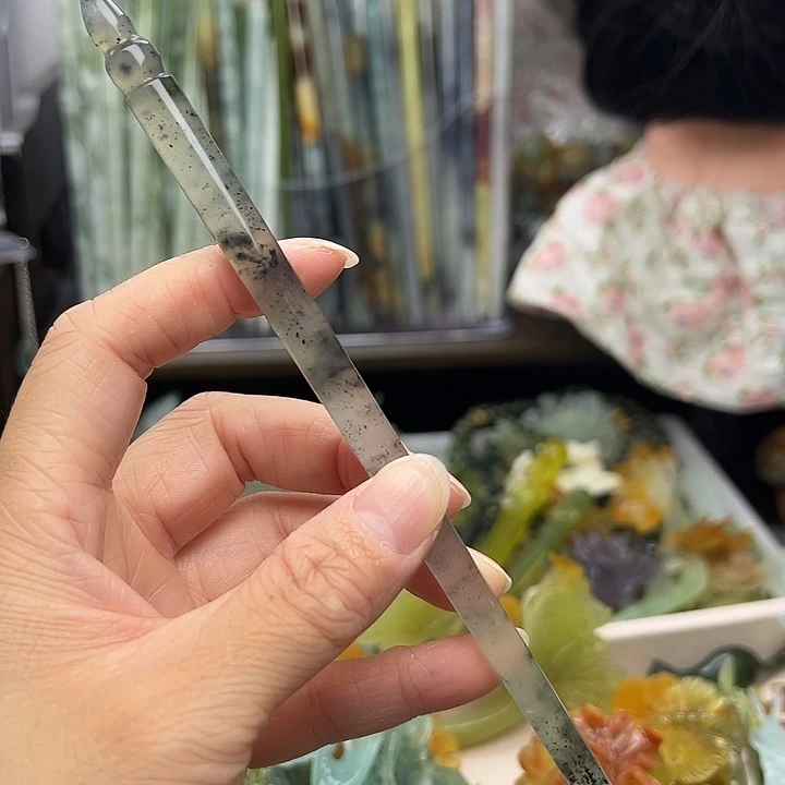 蛇纹石玉未镶嵌发簪