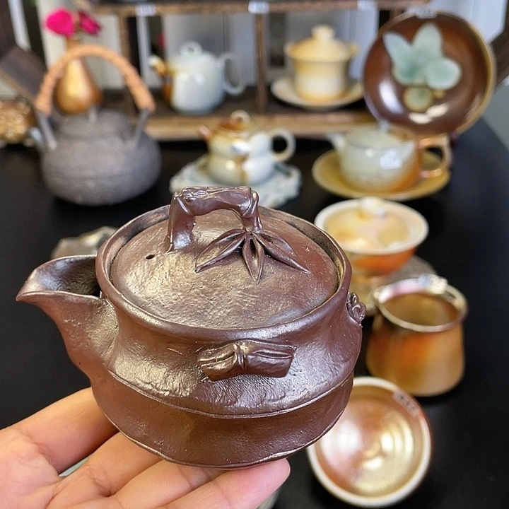 燃薪柴烧茶器竹节宝瓶