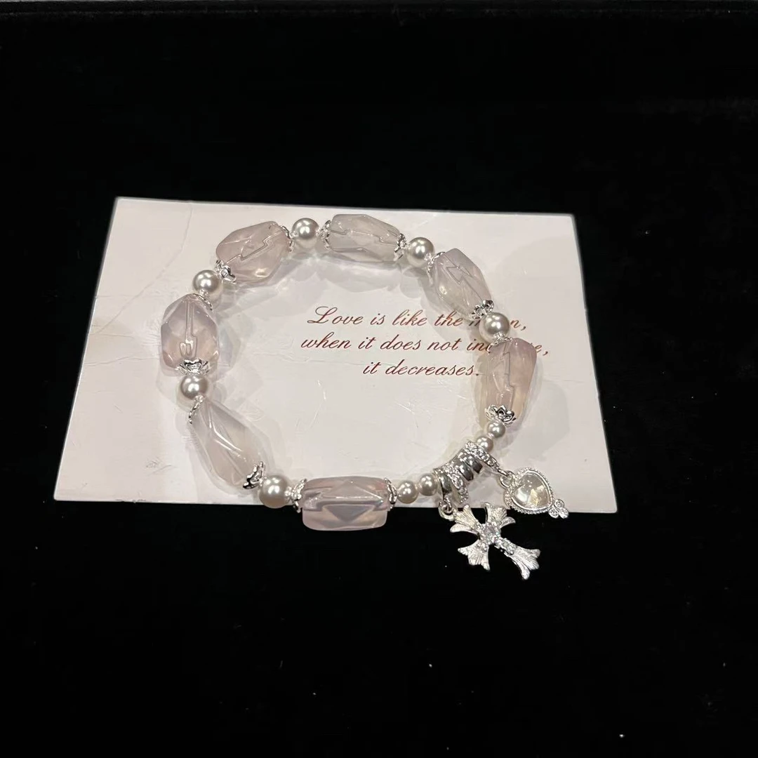 F974 「粉晶守恋」粉晶随型设计款手串 多样性发一