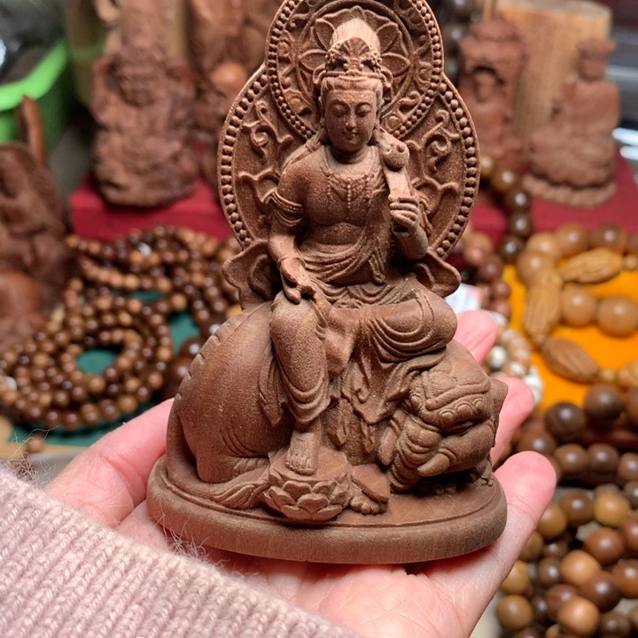 把件檀香木老山檀普贤