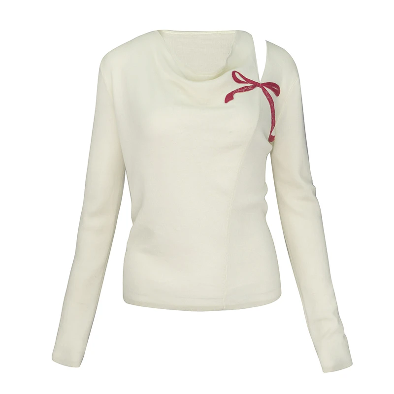 JUNGLE ME潮流气质露肩修身针织长袖时尚春夏女款百搭休闲