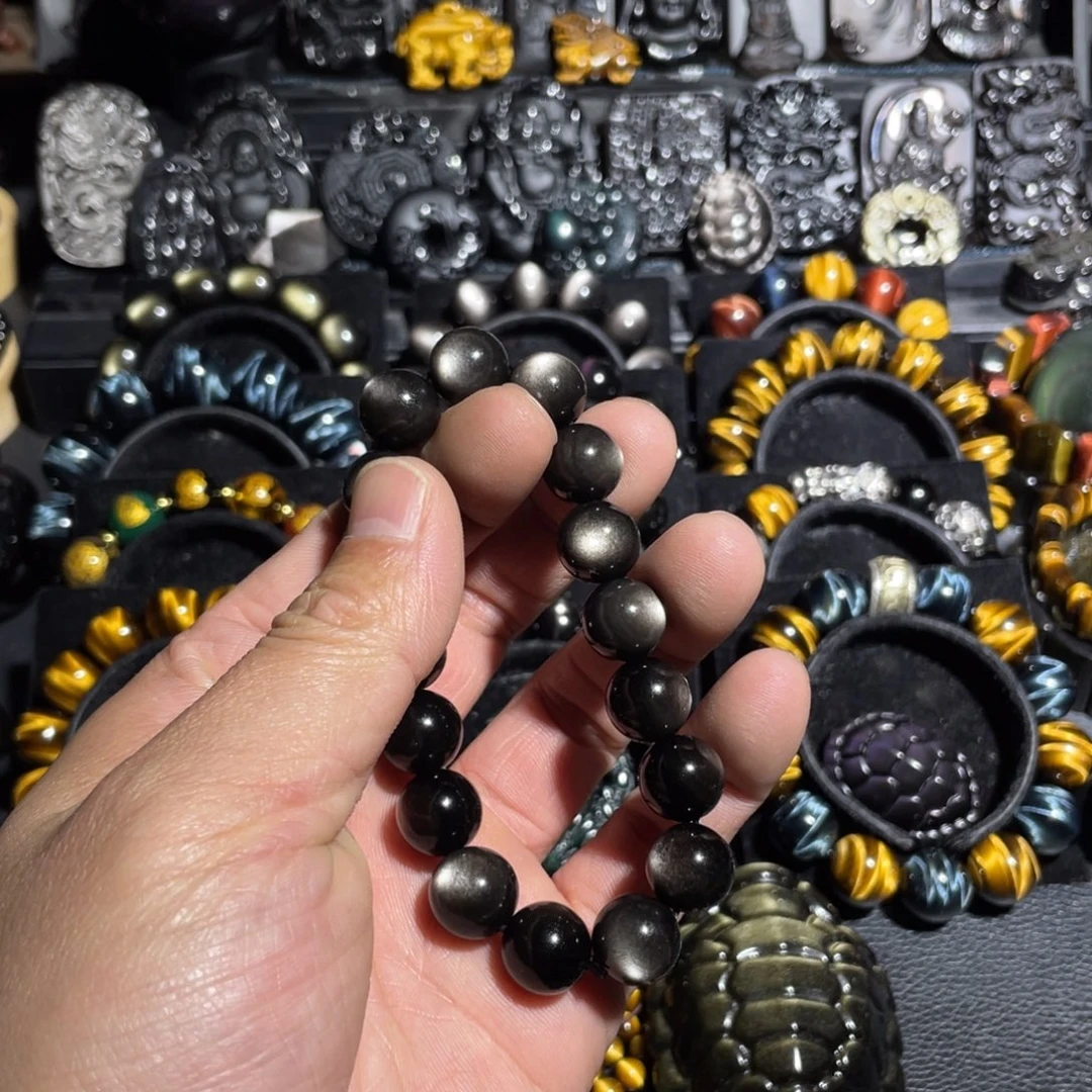 伊***汉黑曜岩未镶嵌手链