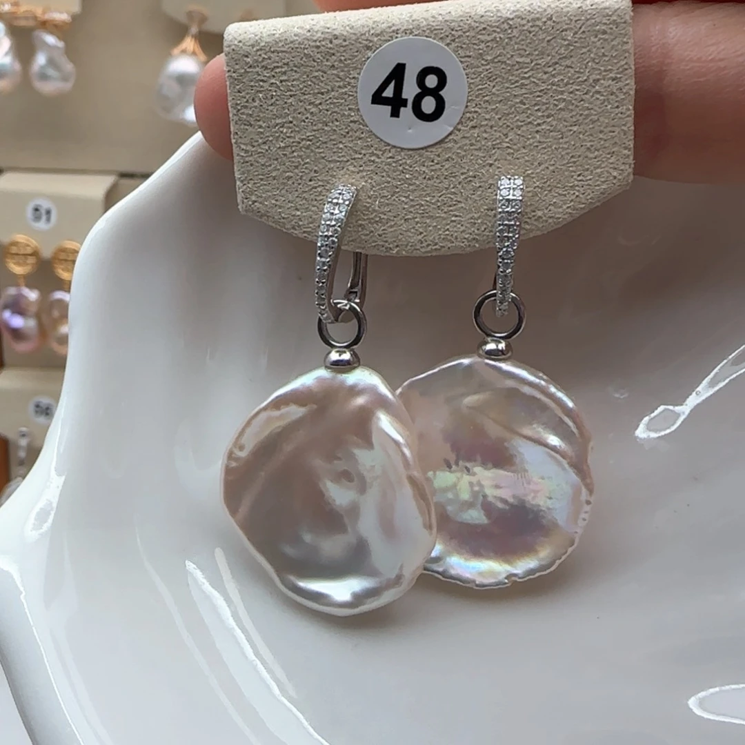 淡水珍珠耳饰银S925镶嵌