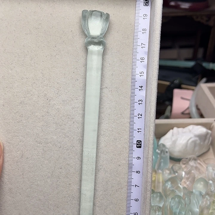 蛇纹石玉未镶嵌发簪莲蓬