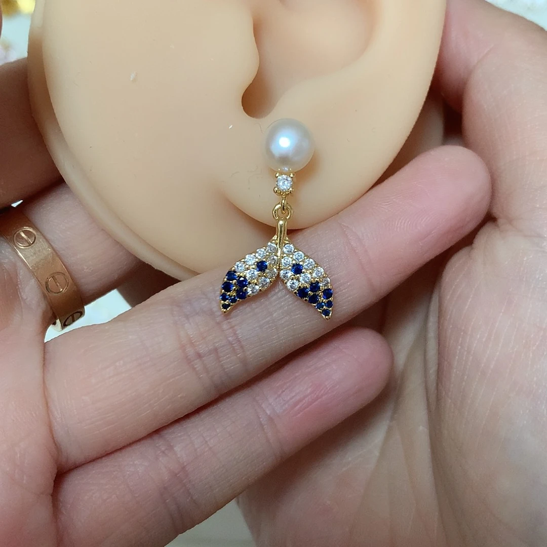 淡水珍珠耳饰合金