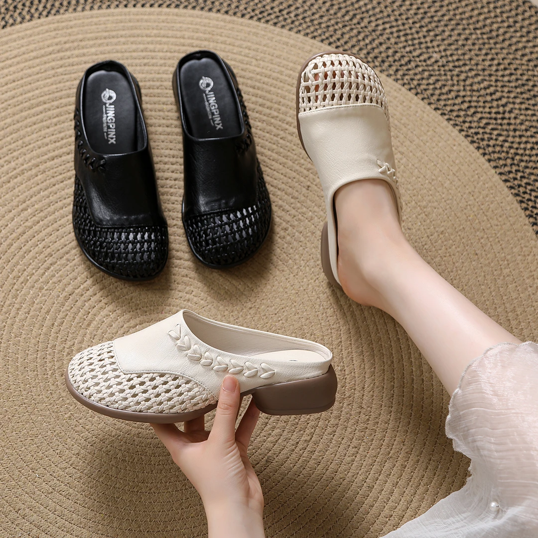 【Ciafoce纤芙森】8812低跟穆勒鞋时装凉鞋平底防滑凉鞋镂空女鞋