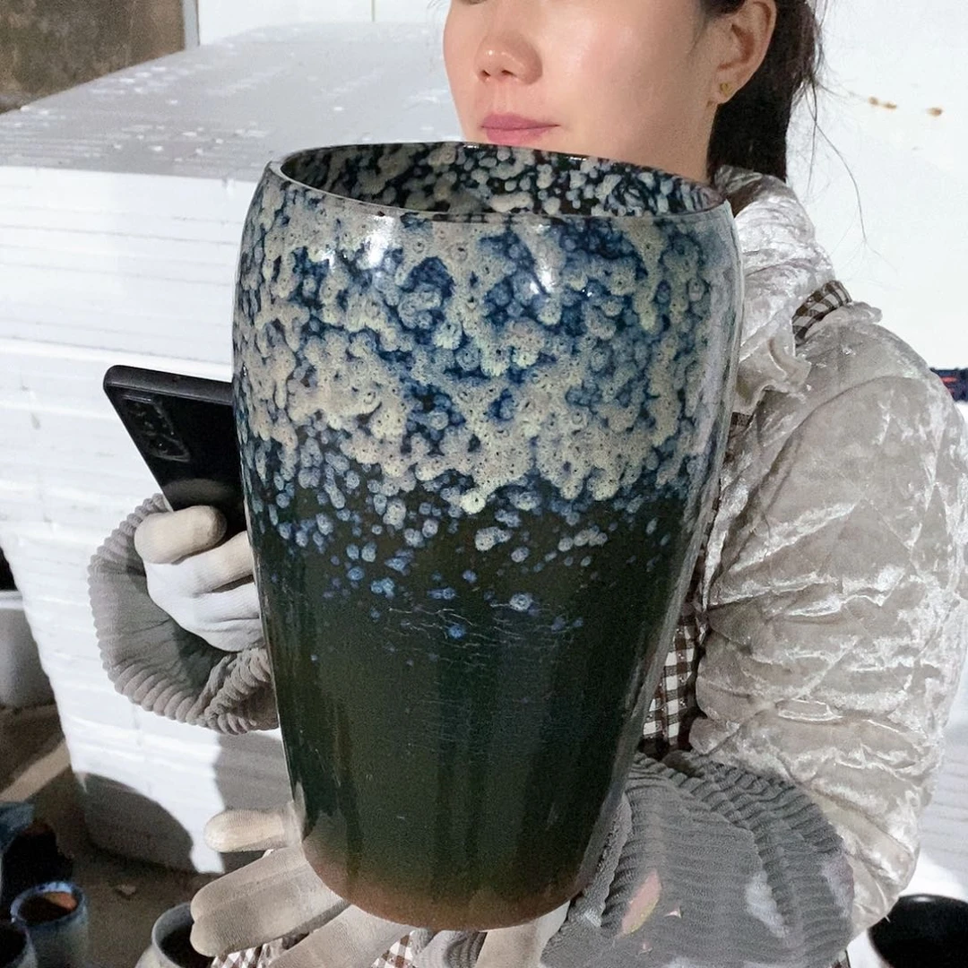 紫砂花盆瑕疵口16高28