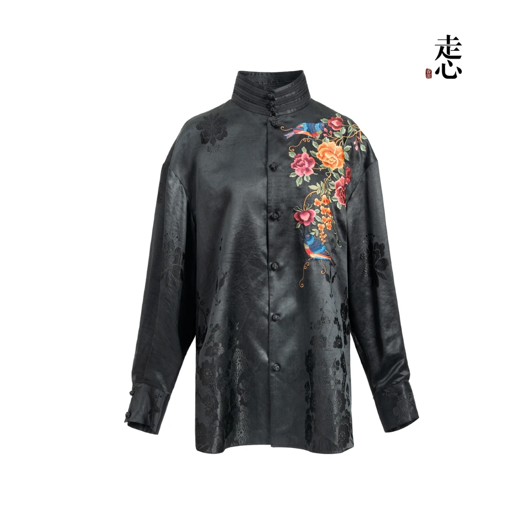 【香云走心】走心非遗喜鹊牡丹系列走秀高定 衬衫24ZCS3941