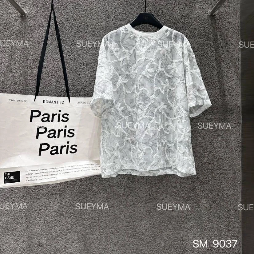 杨杨 SM-夏季新款韩系薄纱短袖9037