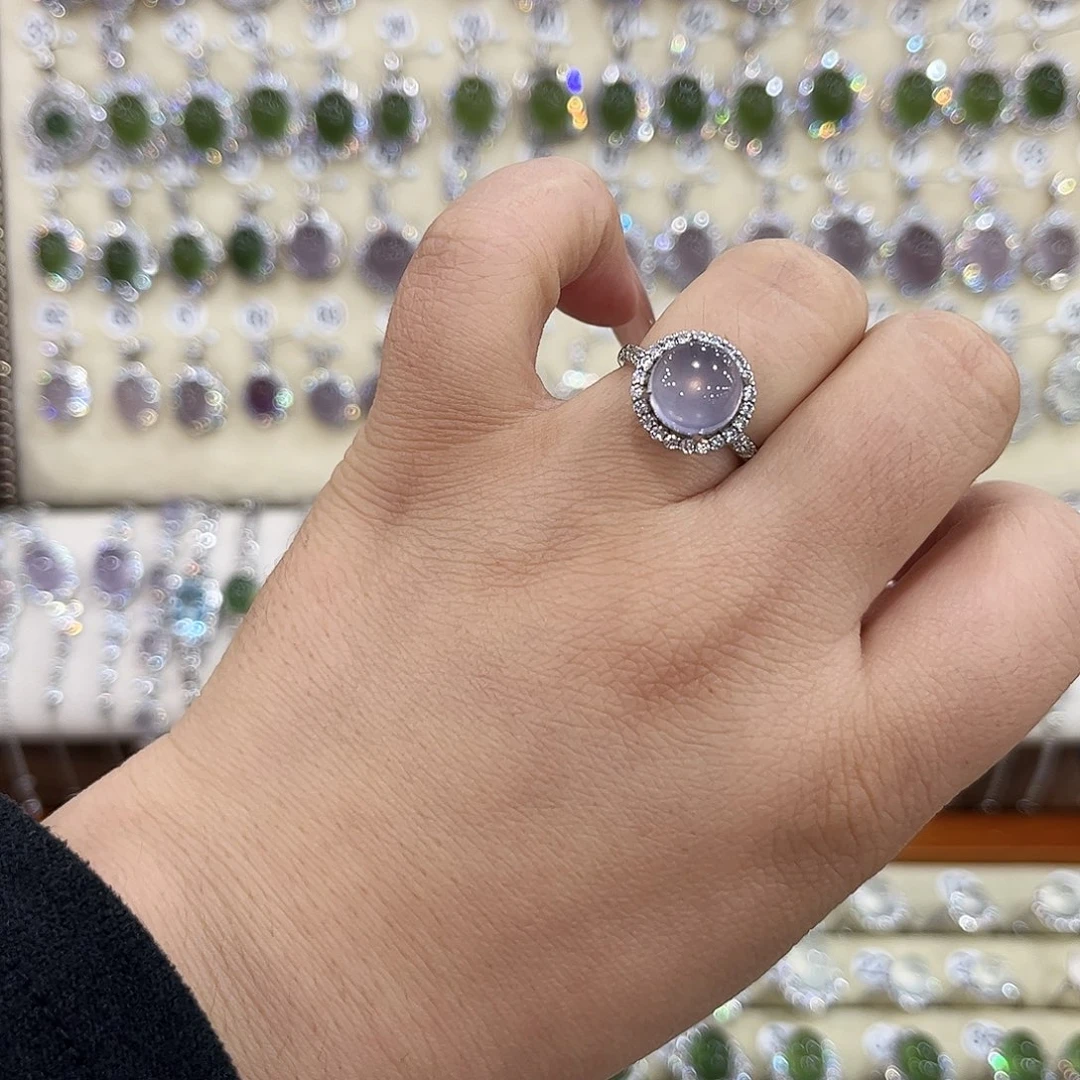 戒指萤石银S925镶嵌