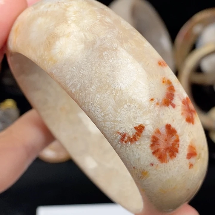 未镶嵌手镯（圆镯）硅化玉57,5