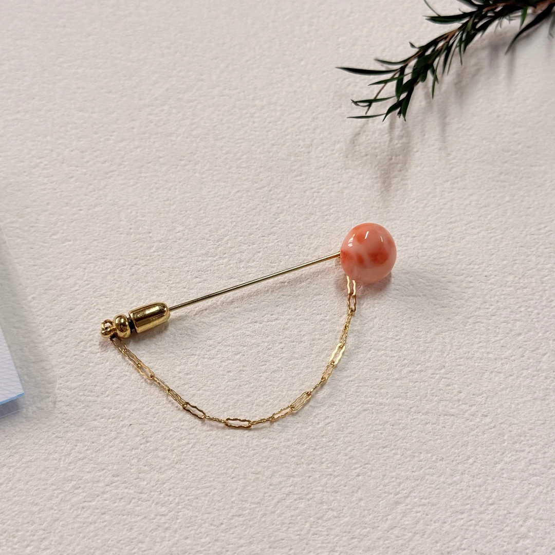 【六六中古】孤品精美珊瑚胸针sh458尺寸12