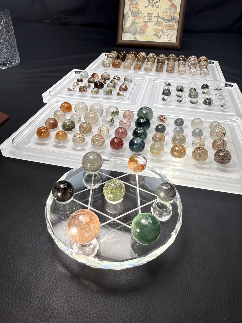 水晶DIY单珠手链手串散珠海蓝宝超七樱花绿幽灵水晶草莓晶黄水晶