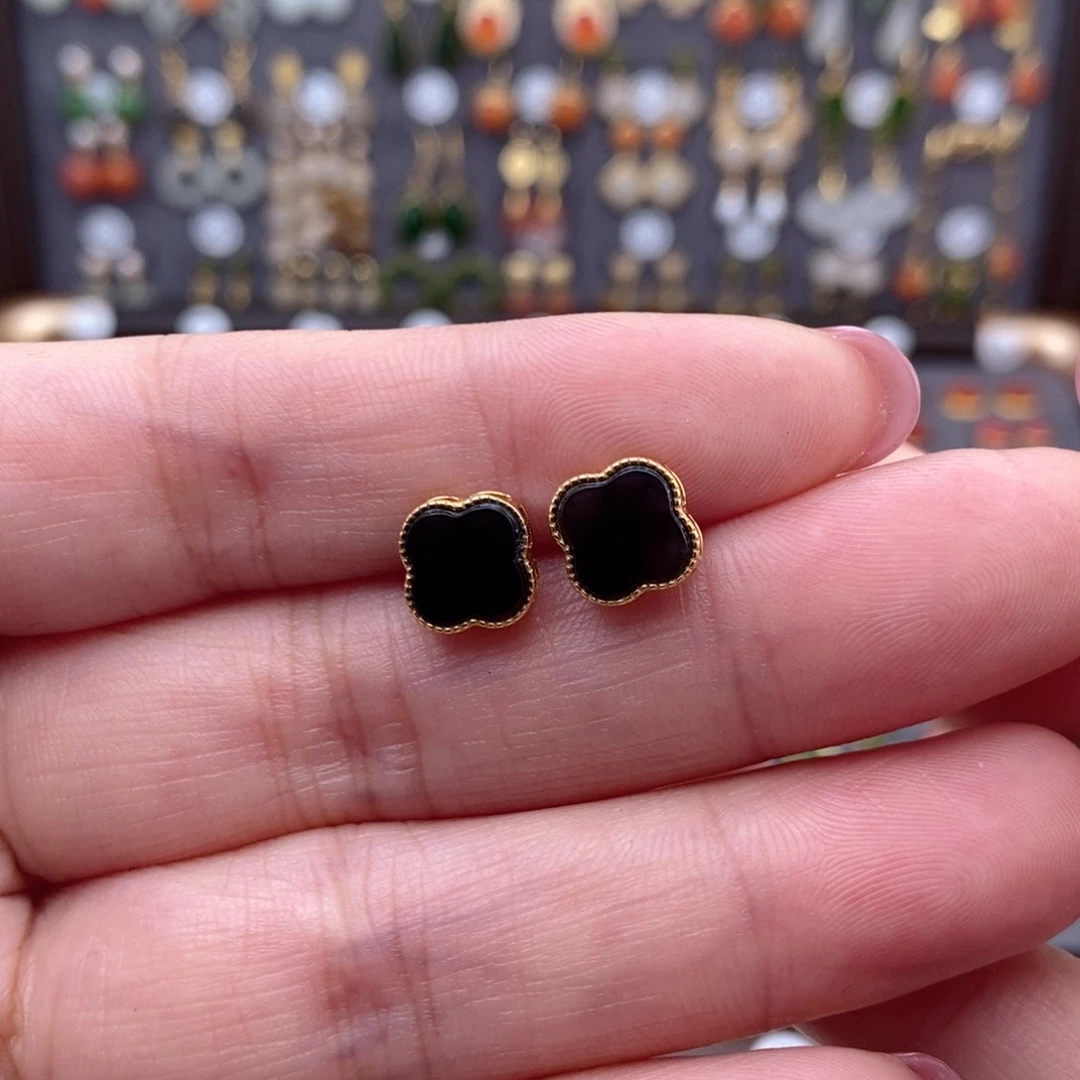 银S925镶嵌和田玉耳饰藍**姐