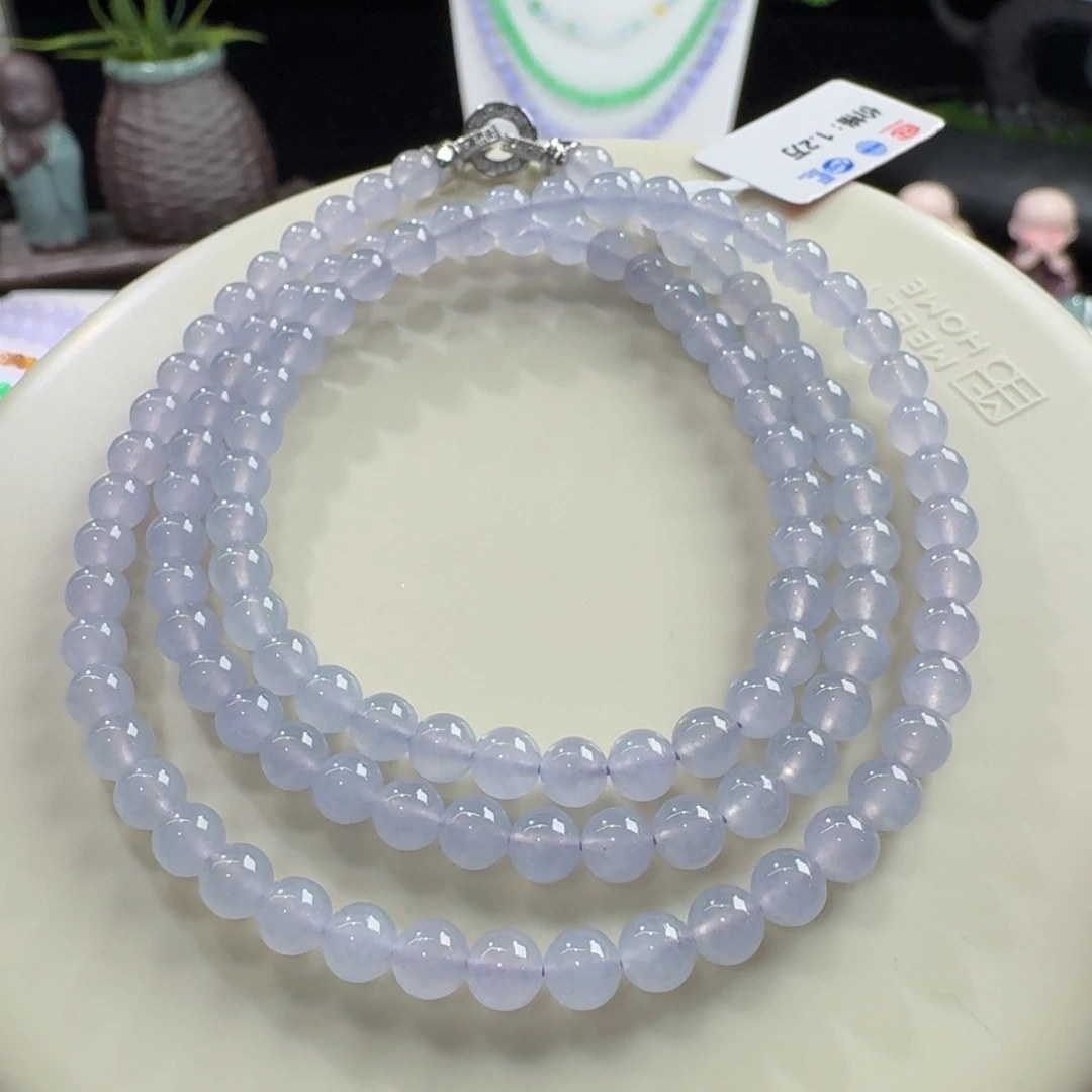 未镶嵌手链翡翠冰紫长串5mm