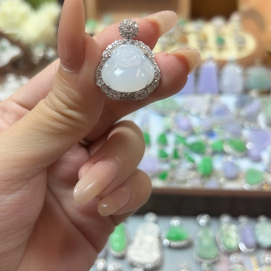 翡翠银S925镶嵌吊坠(不含链)