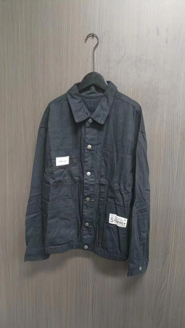 25361-黑色长袖翻领外套国潮工装