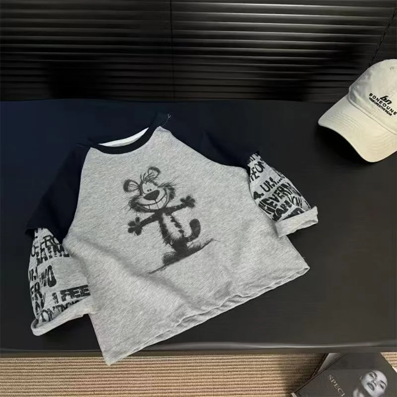 2025新款儿童超好看撞色打底衫休闲时尚卫衣