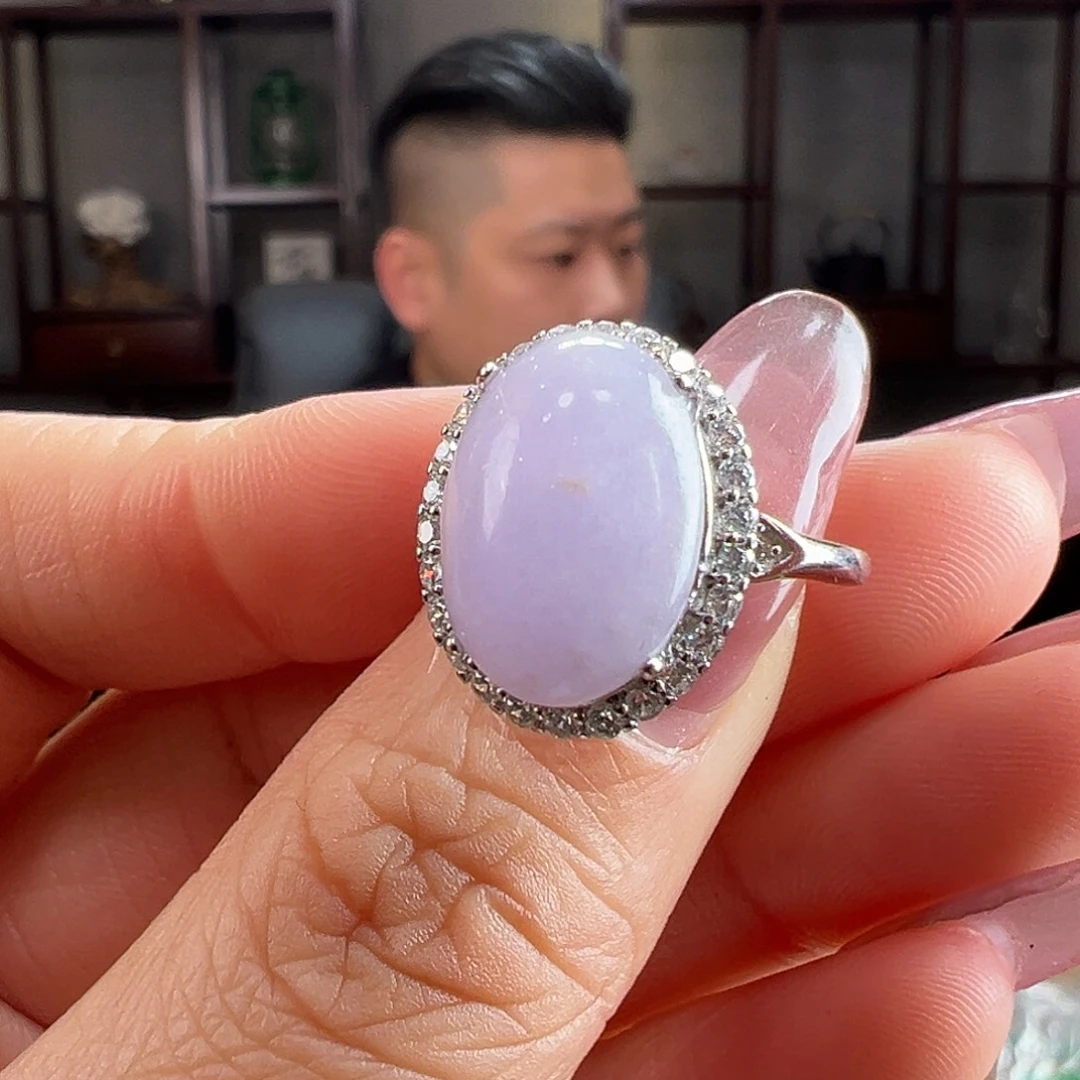 翡翠银S925镶嵌戒指戒指