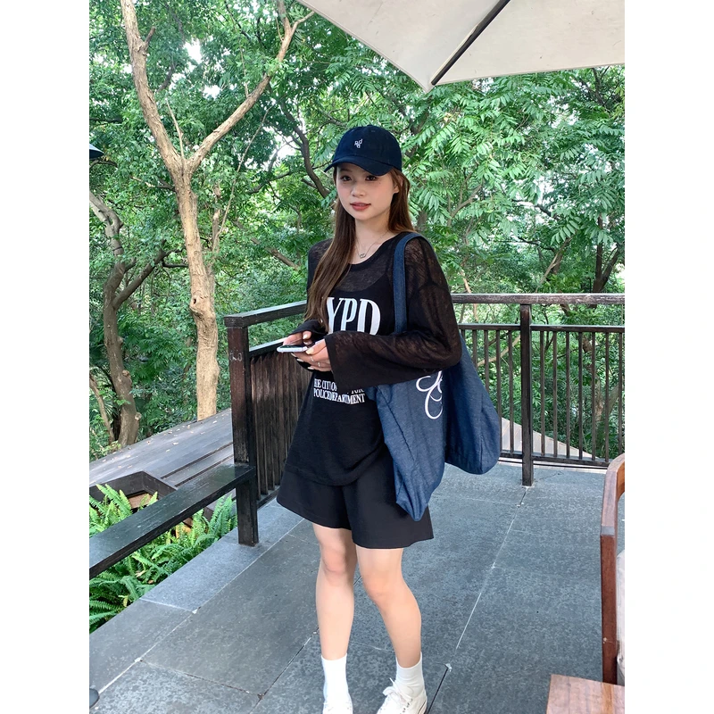 【ALINDM年终大清仓】胖mm长袖薄款罩衫200斤慵懒百搭长袖XG7190