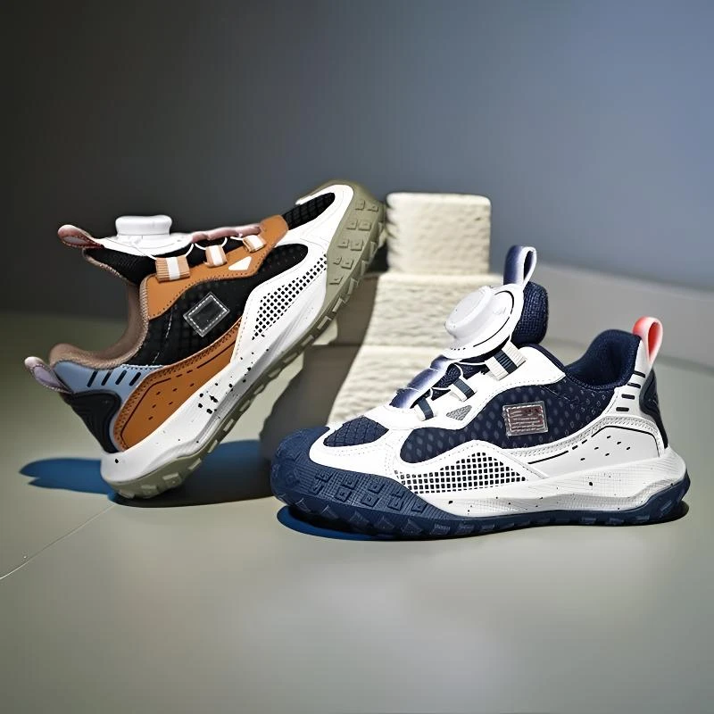 儿童皮面防水防踢防撞潮款男童女童时尚防滑纽扣运动鞋8635