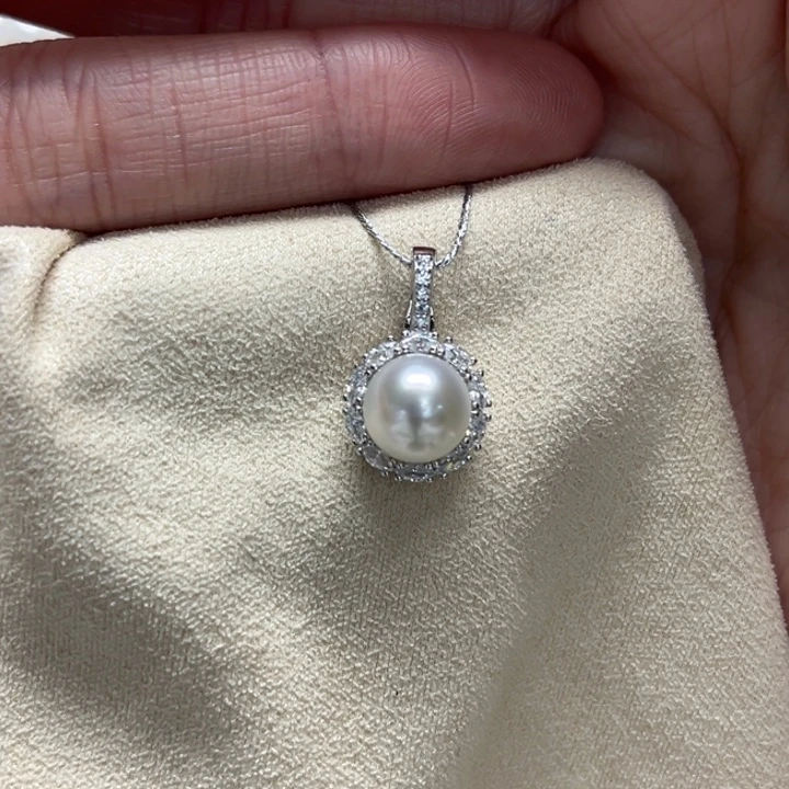 吊坠(不含链)银S925镶嵌海水珍珠8-9m 145号