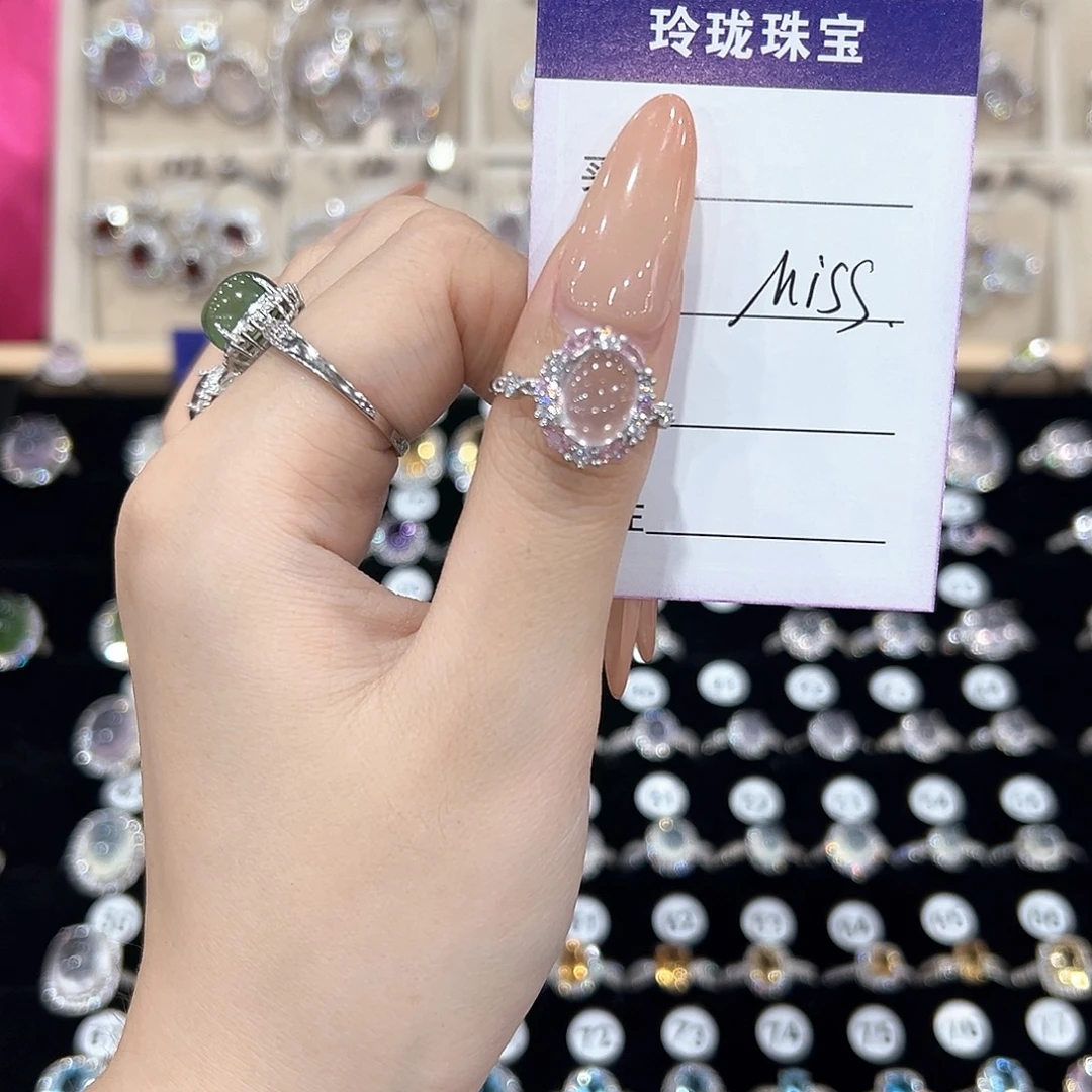 ****S银S925镶嵌戒指芙蓉石