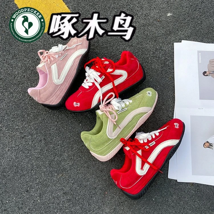 啄木鸟德训鞋低帮复古休闲运动新款2025年春季百搭舒适轻便女