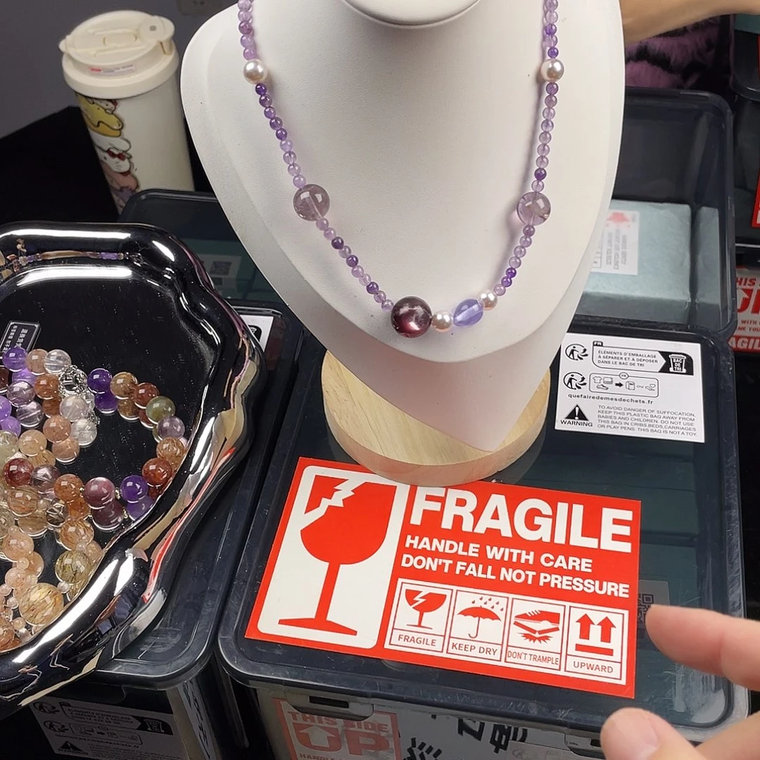 黄晶手串银S925镀金镶嵌