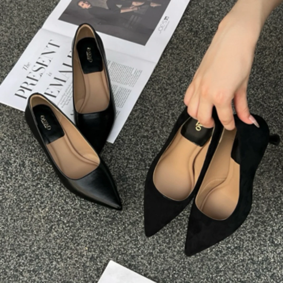 大尧大姚家【软软鞋】5.5cm秋季细跟尖头超软气质高跟鞋女85196