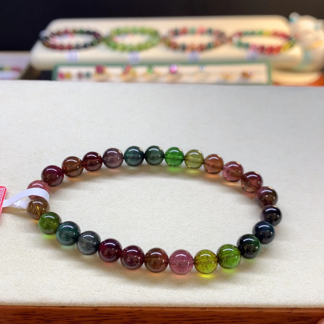 未镶嵌手串碧玺老矿色标7.3mm