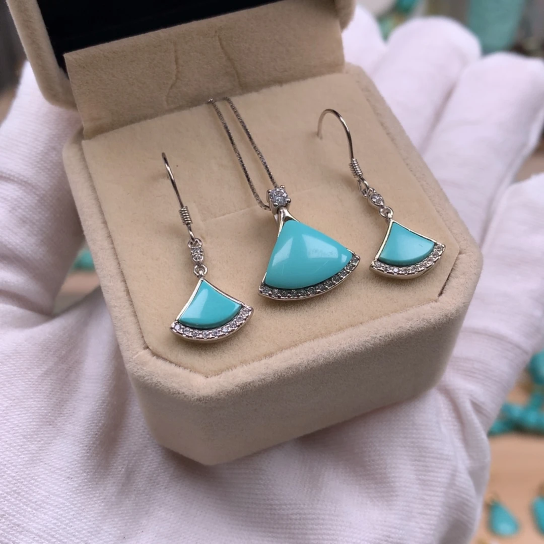 绿松石银S925镶嵌珠宝奇石