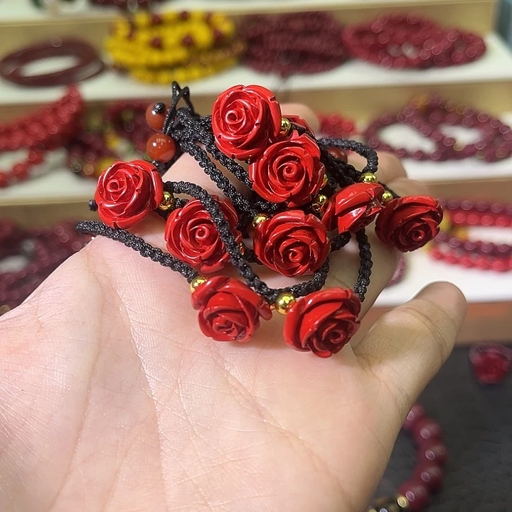 帝王砂玫瑰花手绳