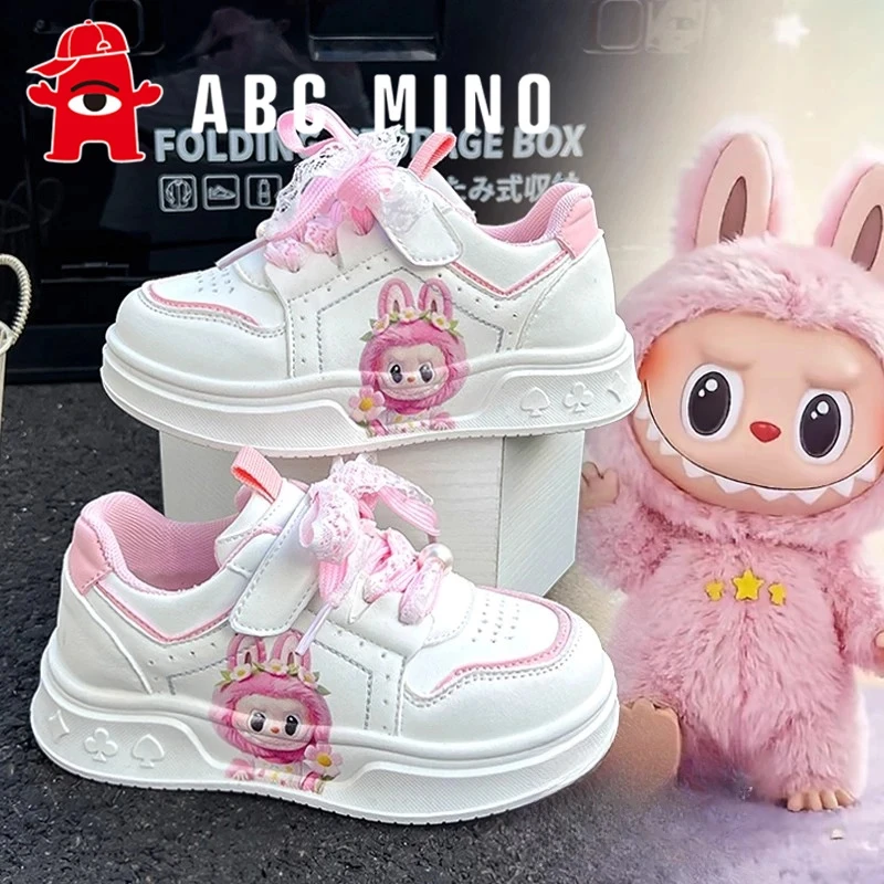 ABC MINO拉布布女童鞋子秋季儿童小白鞋软底休闲运动板鞋女孩爆款